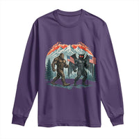 Patriotic Bigfoot And Mothman Long Sleeve Shirt Funny Cryptid Lover Gift