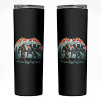 Patriotic Bigfoot And Mothman Skinny Tumbler Funny Cryptid Lover Gift