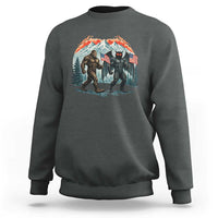 Patriotic Bigfoot And Mothman Sweatshirt Funny Cryptid Lover Gift
