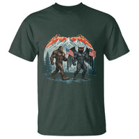 Patriotic Bigfoot And Mothman T Shirt Funny Cryptid Lover Gift