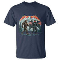 Patriotic Bigfoot And Mothman T Shirt Funny Cryptid Lover Gift