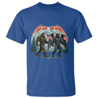 Patriotic Bigfoot And Mothman T Shirt Funny Cryptid Lover Gift