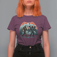 Patriotic Bigfoot And Mothman T Shirt For Women Funny Cryptid Lover Gift