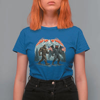 Patriotic Bigfoot And Mothman T Shirt For Women Funny Cryptid Lover Gift