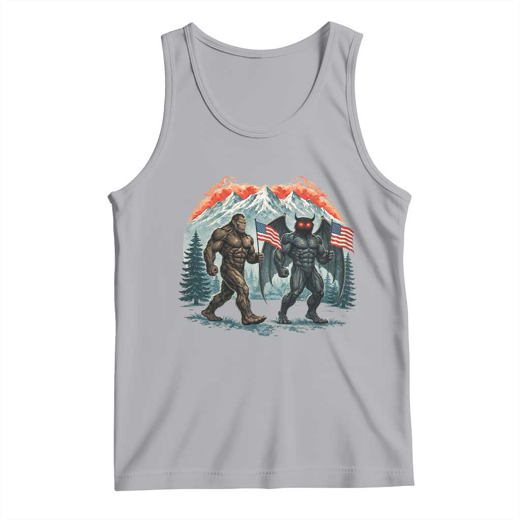 Patriotic Bigfoot And Mothman Tank Top Funny Cryptid Lover Gift