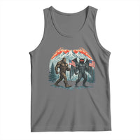 Patriotic Bigfoot And Mothman Tank Top Funny Cryptid Lover Gift
