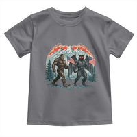 Patriotic Bigfoot And Mothman Toddler T Shirt Funny Cryptid Lover Gift