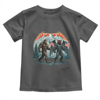 Patriotic Bigfoot And Mothman Toddler T Shirt Funny Cryptid Lover Gift