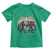 Patriotic Bigfoot And Mothman Toddler T Shirt Funny Cryptid Lover Gift