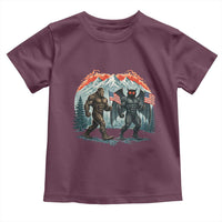 Patriotic Bigfoot And Mothman Toddler T Shirt Funny Cryptid Lover Gift