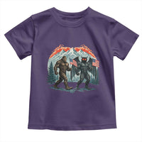 Patriotic Bigfoot And Mothman Toddler T Shirt Funny Cryptid Lover Gift