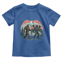 Patriotic Bigfoot And Mothman Toddler T Shirt Funny Cryptid Lover Gift