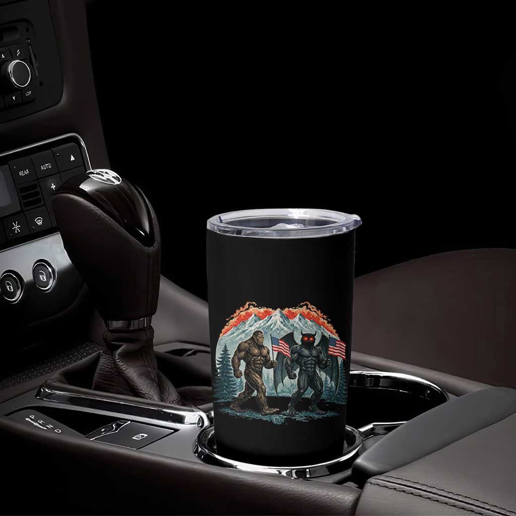 Patriotic Bigfoot And Mothman Tumbler Cup Funny Cryptid Lover Gift