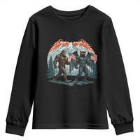 Patriotic Bigfoot And Mothman Youth Sweatshirt Funny Cryptid Lover Gift