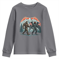 Patriotic Bigfoot And Mothman Youth Sweatshirt Funny Cryptid Lover Gift