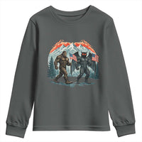 Patriotic Bigfoot And Mothman Youth Sweatshirt Funny Cryptid Lover Gift