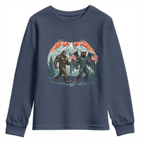 Patriotic Bigfoot And Mothman Youth Sweatshirt Funny Cryptid Lover Gift