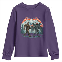 Patriotic Bigfoot And Mothman Youth Sweatshirt Funny Cryptid Lover Gift
