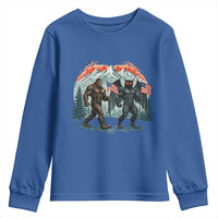 Patriotic Bigfoot And Mothman Youth Sweatshirt Funny Cryptid Lover Gift