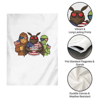 Funny Bigfoot Mothman Alien Garden Flag USA 250th Anniversary