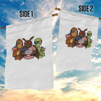 Funny Bigfoot Mothman Alien Garden Flag USA 250th Anniversary
