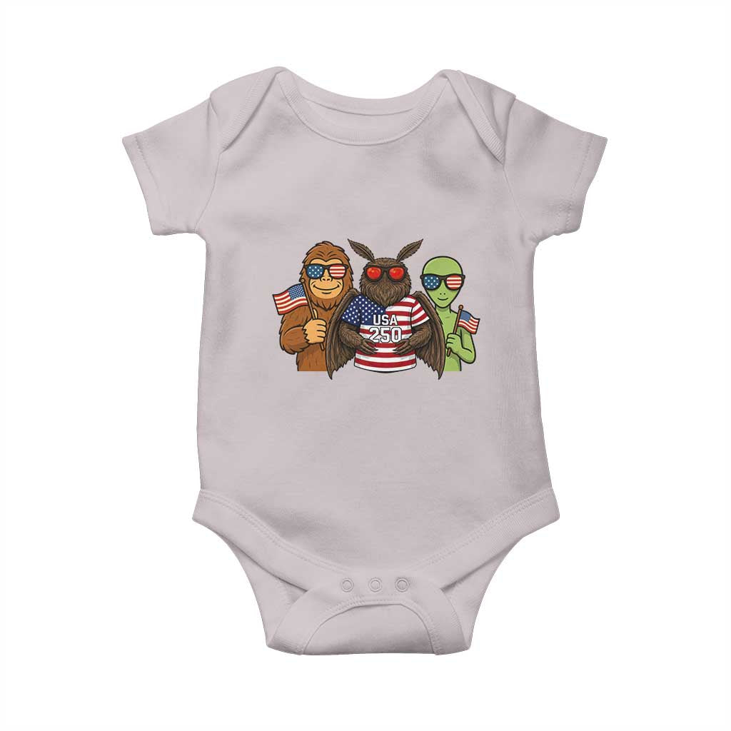Funny Bigfoot Mothman Alien Baby Onesie USA 250th Anniversary