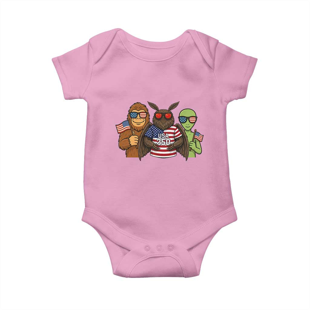 Funny Bigfoot Mothman Alien Baby Onesie USA 250th Anniversary