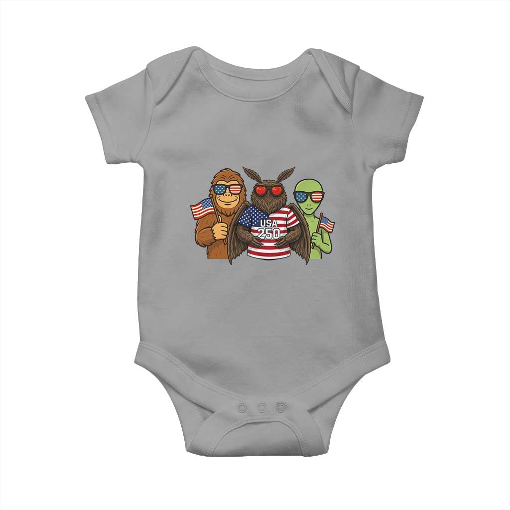 Funny Bigfoot Mothman Alien Baby Onesie USA 250th Anniversary