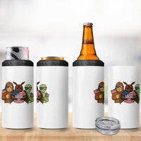 Funny Bigfoot Mothman Alien 4 in 1 Can Cooler Tumbler USA 250th Anniversary