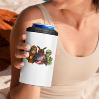 Funny Bigfoot Mothman Alien 4 in 1 Can Cooler Tumbler USA 250th Anniversary
