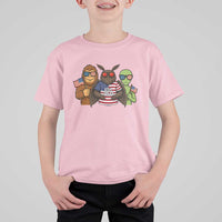 Funny Bigfoot Mothman Alien T Shirt For Kid USA 250th Anniversary
