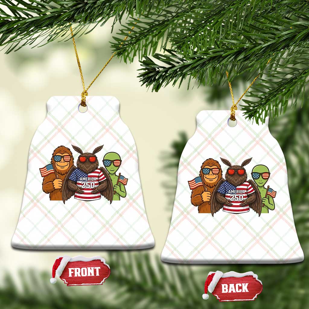 Funny Bigfoot Mothman Alien Ceramic Ornament USA 250th Anniversary