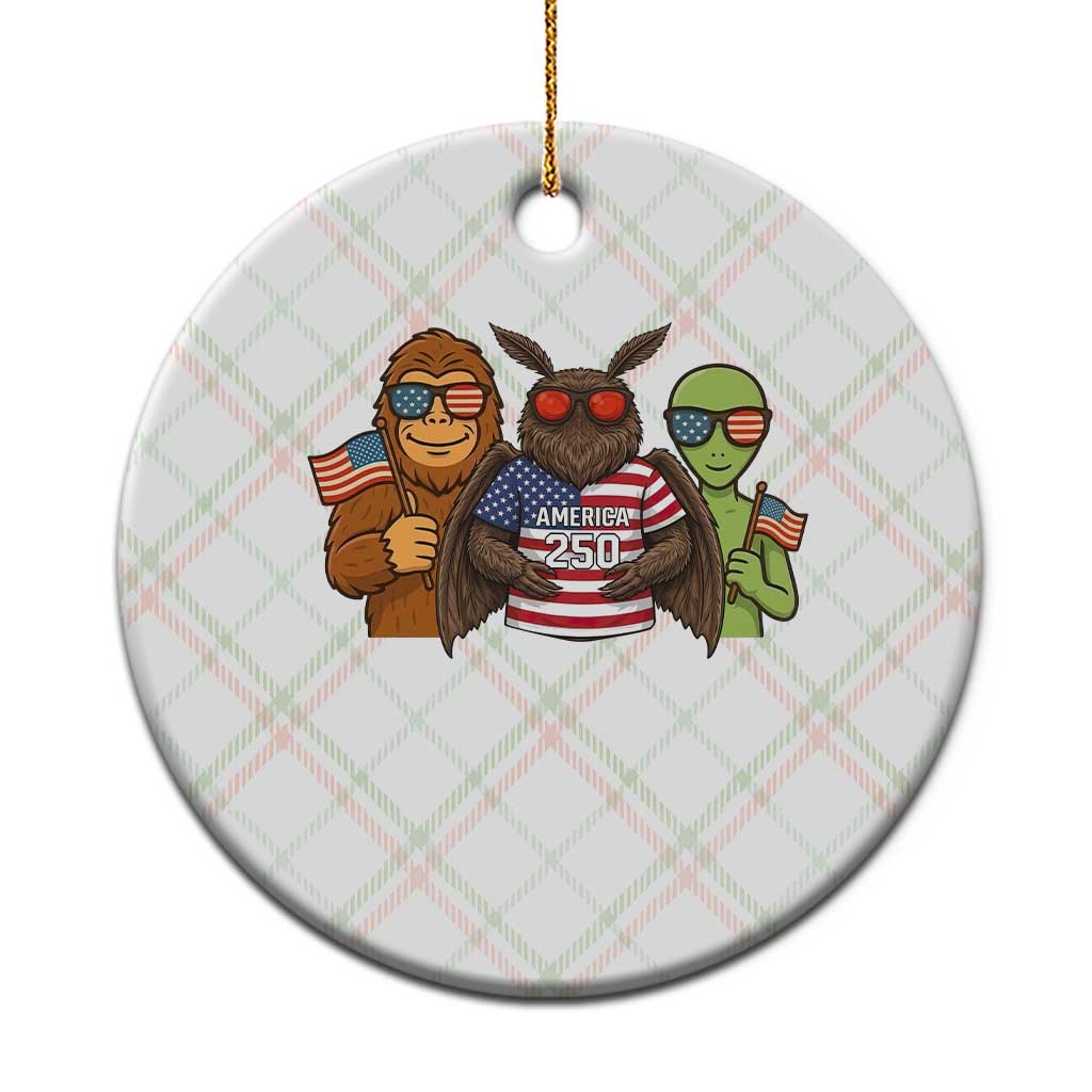 Funny Bigfoot Mothman Alien Ceramic Ornament USA 250th Anniversary