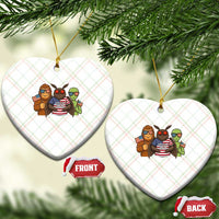 Funny Bigfoot Mothman Alien Ceramic Ornament USA 250th Anniversary