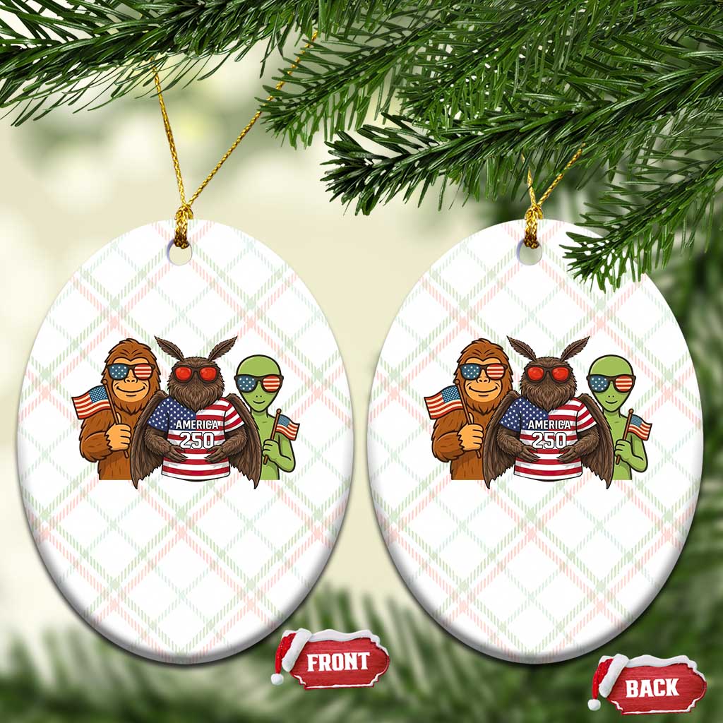 Funny Bigfoot Mothman Alien Ceramic Ornament USA 250th Anniversary