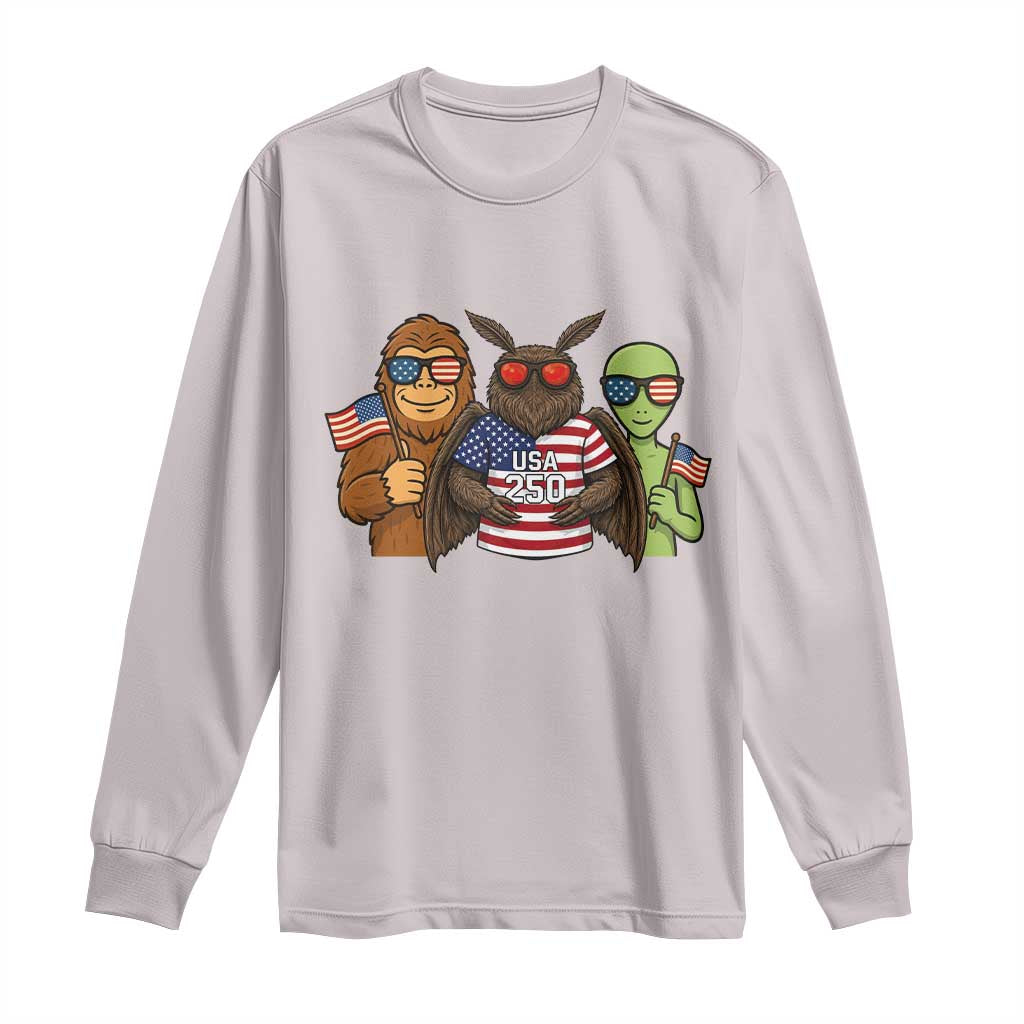 Funny Bigfoot Mothman Alien Long Sleeve Shirt USA 250th Anniversary