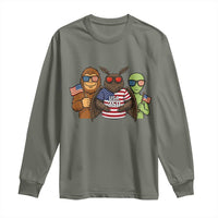 Funny Bigfoot Mothman Alien Long Sleeve Shirt USA 250th Anniversary