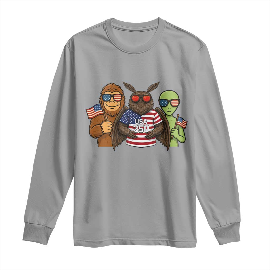 Funny Bigfoot Mothman Alien Long Sleeve Shirt USA 250th Anniversary