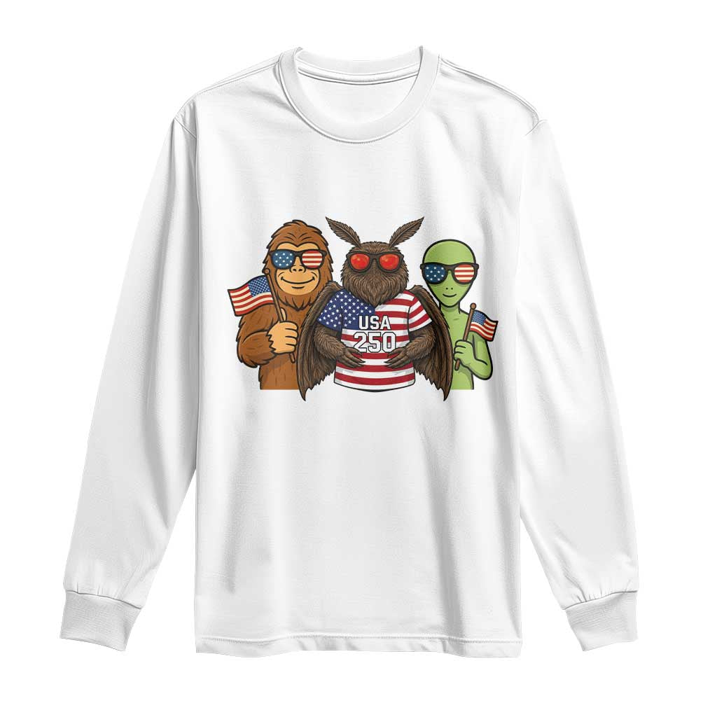 Funny Bigfoot Mothman Alien Long Sleeve Shirt USA 250th Anniversary