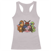 Funny Bigfoot Mothman Alien Racerback Tank Top USA 250th Anniversary