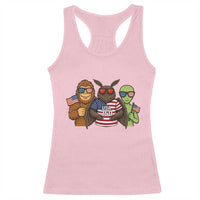Funny Bigfoot Mothman Alien Racerback Tank Top USA 250th Anniversary