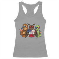 Funny Bigfoot Mothman Alien Racerback Tank Top USA 250th Anniversary