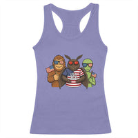 Funny Bigfoot Mothman Alien Racerback Tank Top USA 250th Anniversary