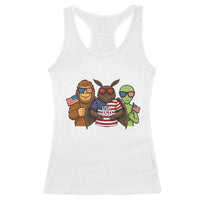 Funny Bigfoot Mothman Alien Racerback Tank Top USA 250th Anniversary