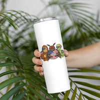 Funny Bigfoot Mothman Alien Skinny Tumbler USA 250th Anniversary