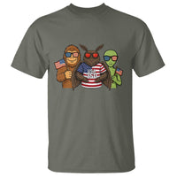 Funny Bigfoot Mothman Alien T Shirt USA 250th Anniversary