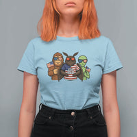 Funny Bigfoot Mothman Alien T Shirt For Women USA 250th Anniversary