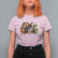 Funny Bigfoot Mothman Alien T Shirt For Women USA 250th Anniversary