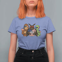 Funny Bigfoot Mothman Alien T Shirt For Women USA 250th Anniversary