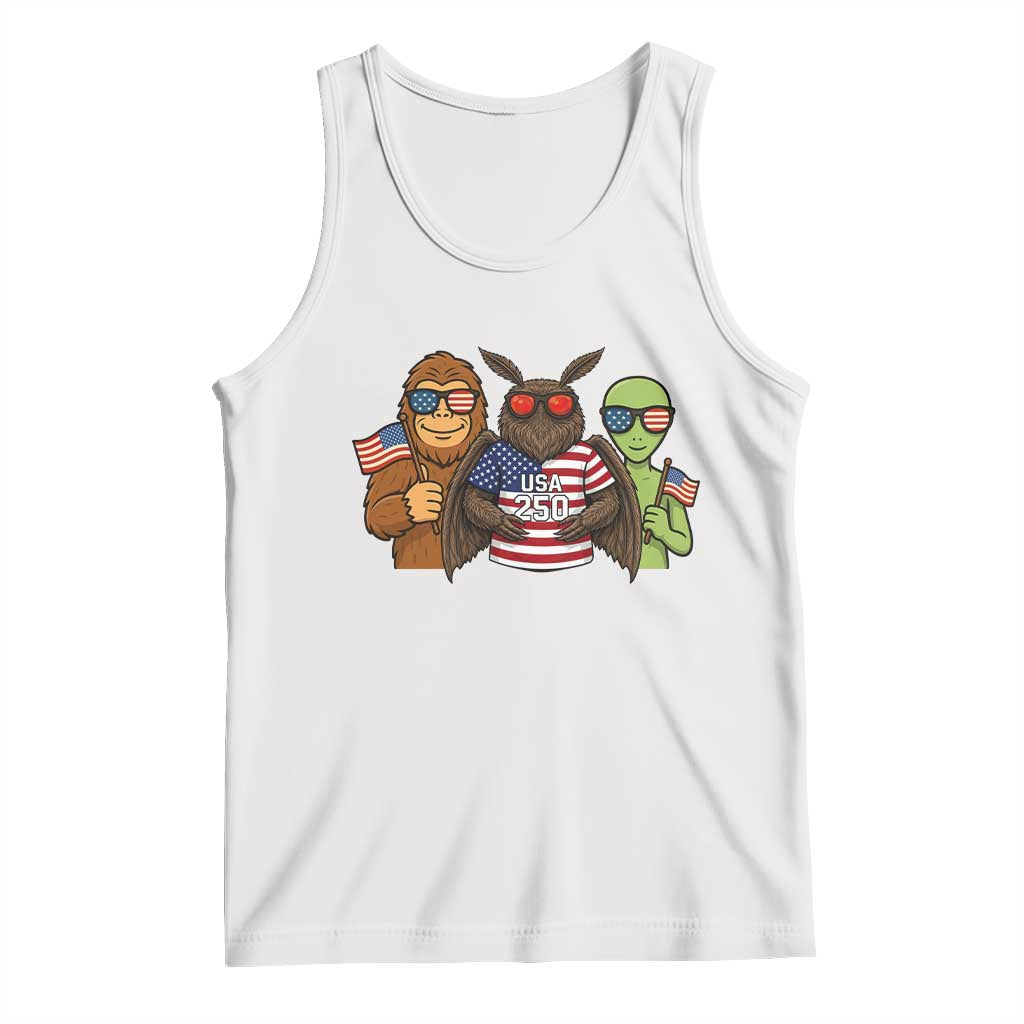 Funny Bigfoot Mothman Alien Tank Top USA 250th Anniversary